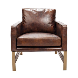 Chanise Top Grain Leather Club Chair - Natural - Classic Carolina Home