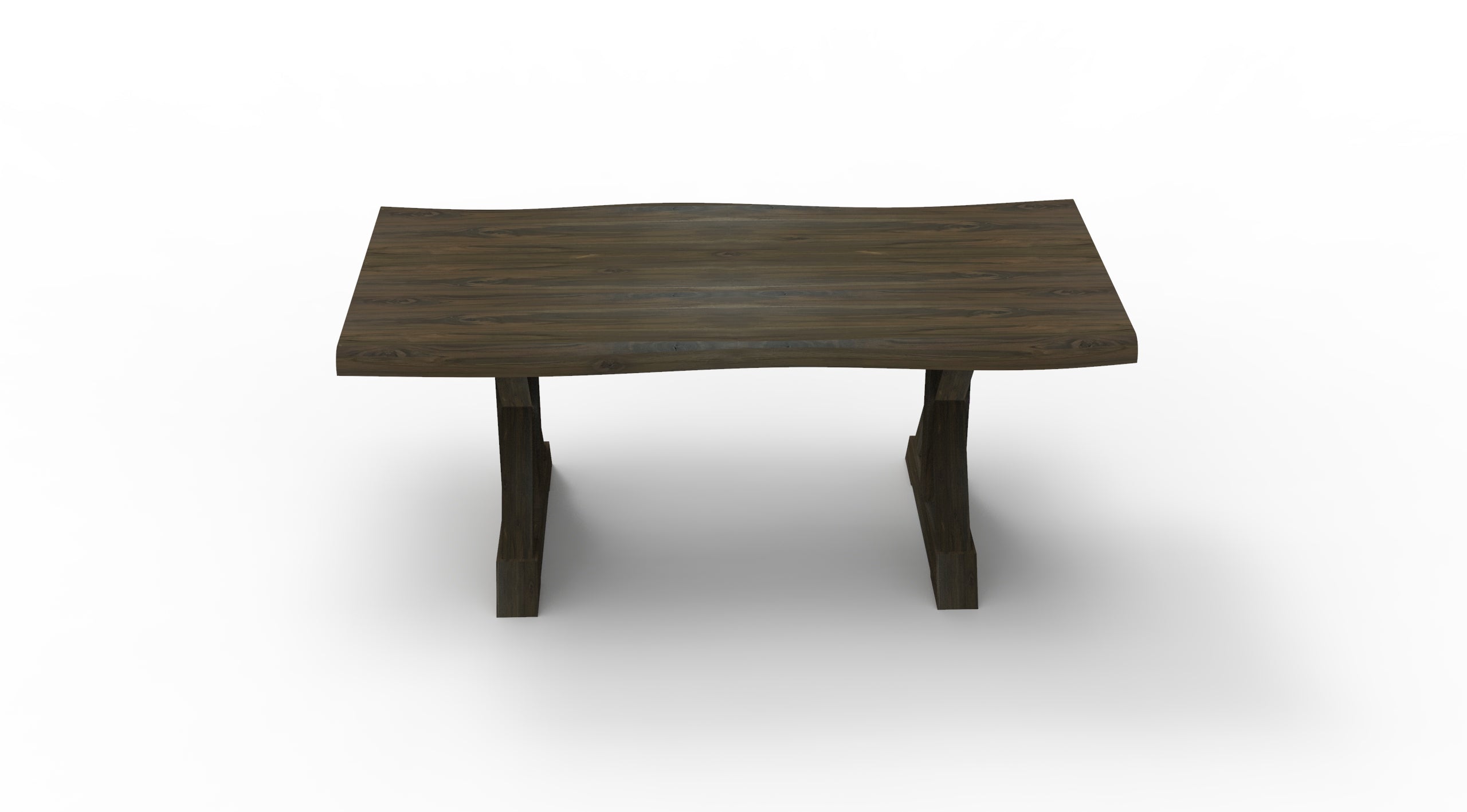 Bartholomew 72" Teak Live Edge Dining Table - Natural + Black