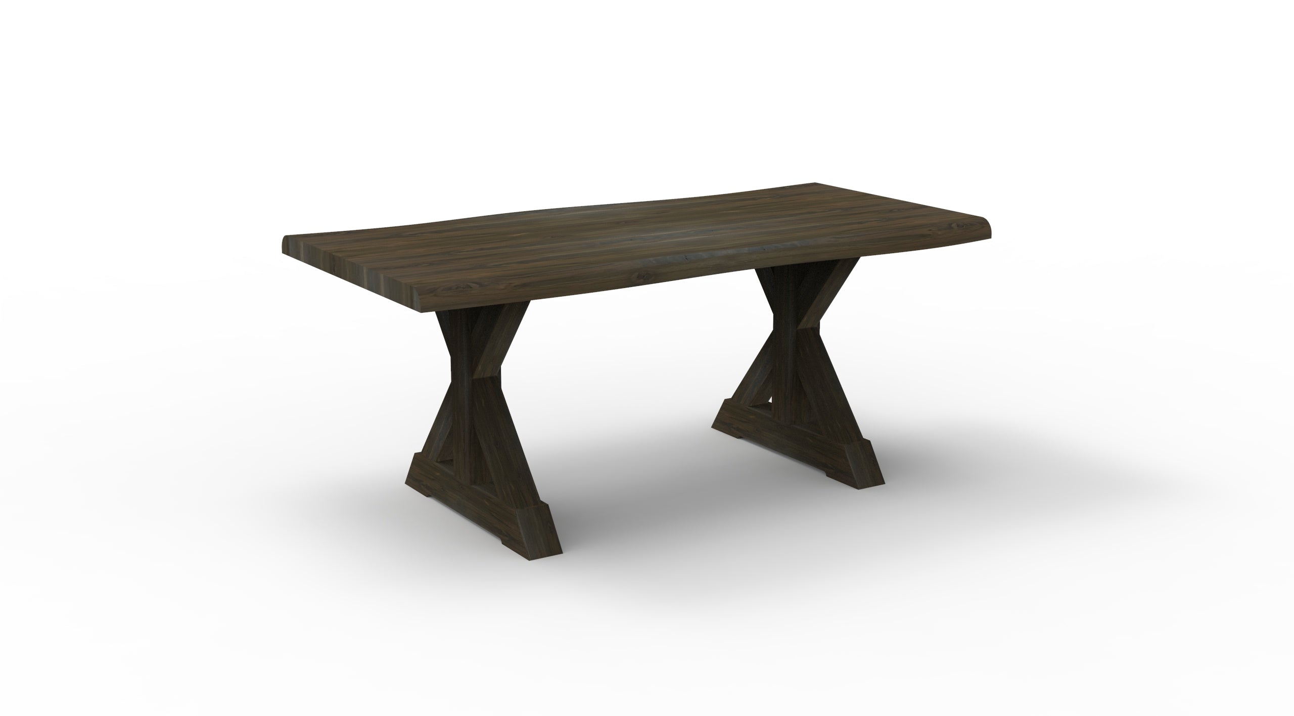 Bartholomew 72" Teak Live Edge Dining Table - Natural + Black