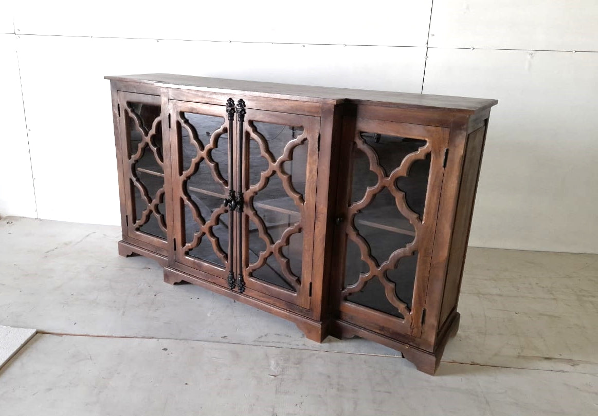 Celine 72" 4 Door Breakfront Sideboard - Dark Ash