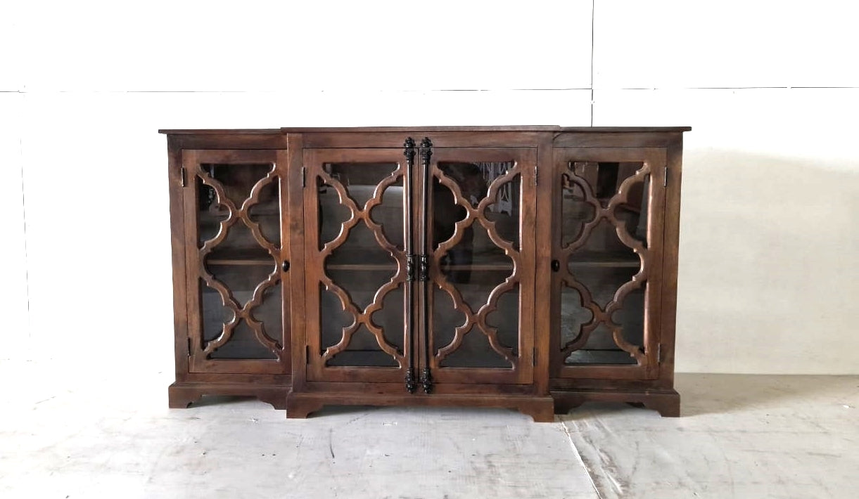 Celine 72" 4 Door Breakfront Sideboard - Dark Ash