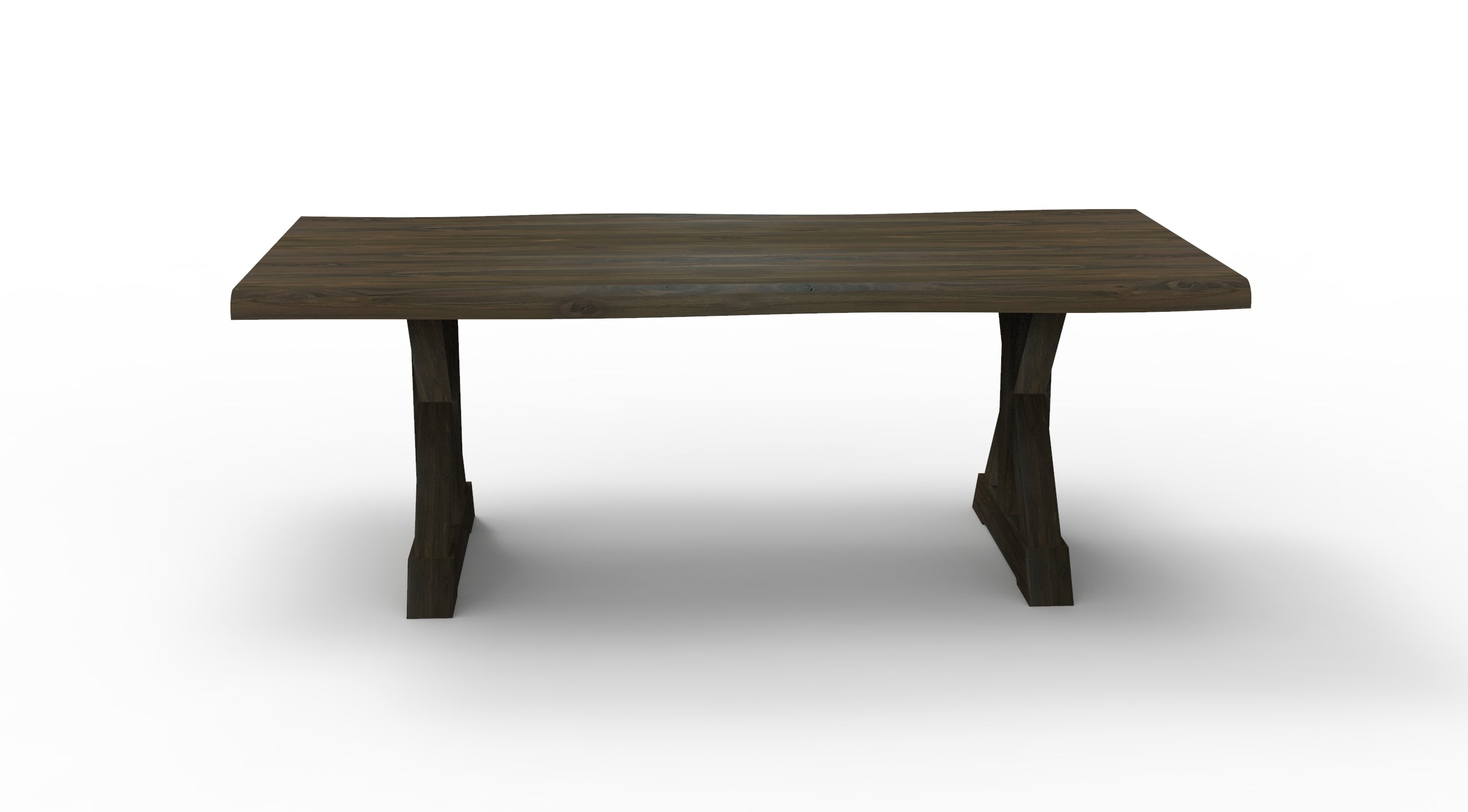 Bartholomew 84" Teak Live Edge Dining Table - Natural + Black