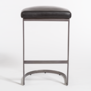 Sanzibel Leather + Steel Barstool - Obsidian - Classic Carolina Home
