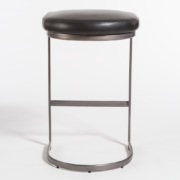 Sanzibel Leather + Steel Barstool - Obsidian - Classic Carolina Home