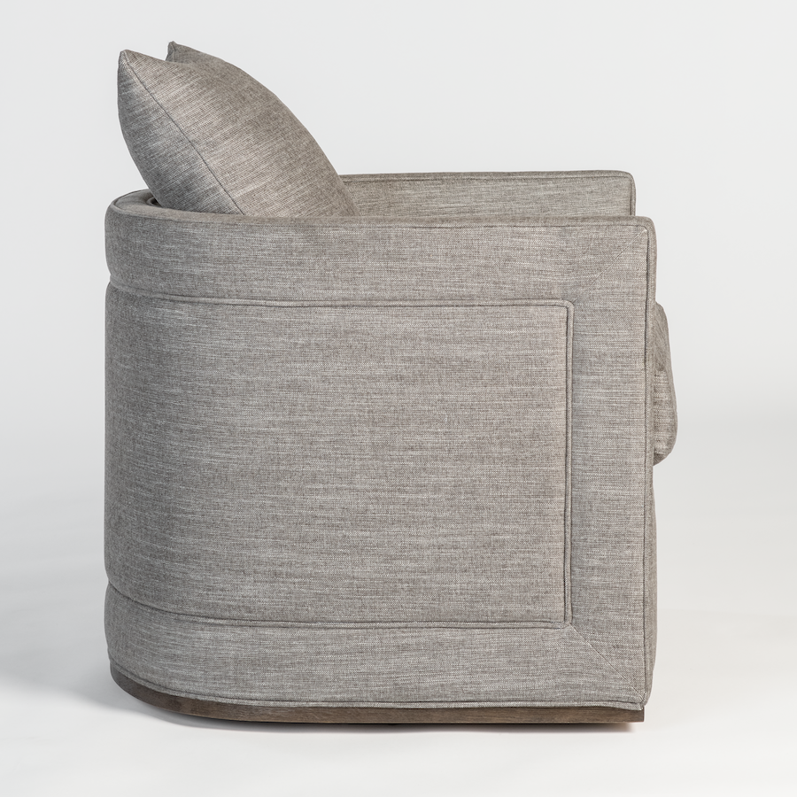 Logan 31" Swivel Chair - Flax + Mocha - Classic Carolina Home