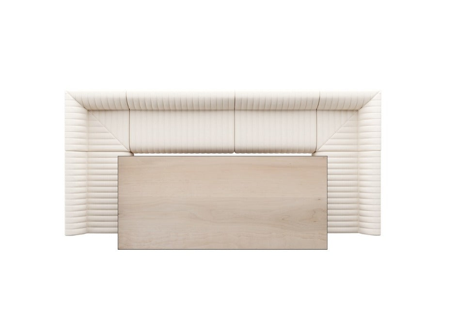 August U-Shape Dining Banquette - Capri Oatmeal