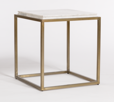 Bennett 20" End Table - Marble + Brass - Classic Carolina Home