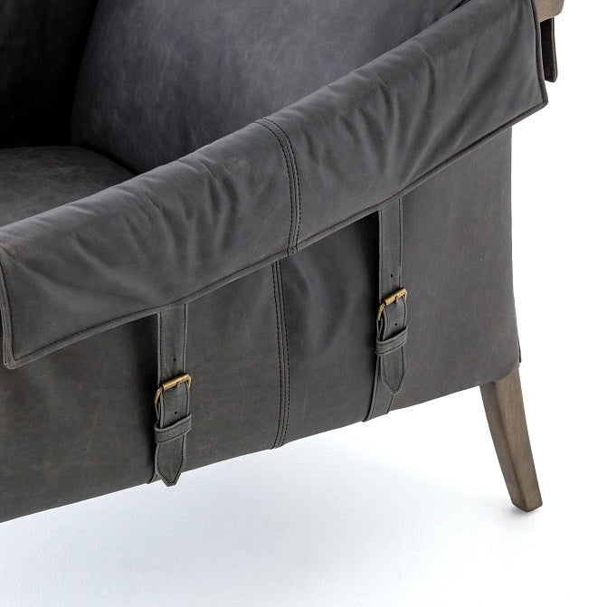 Edney 27" Occasional Chair - Ebony + Grey - Classic Carolina Home