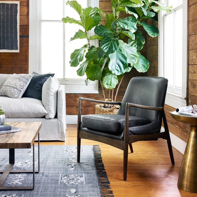 Brandon 26" Top Grain Leather Chair - Smoke - Classic Carolina Home