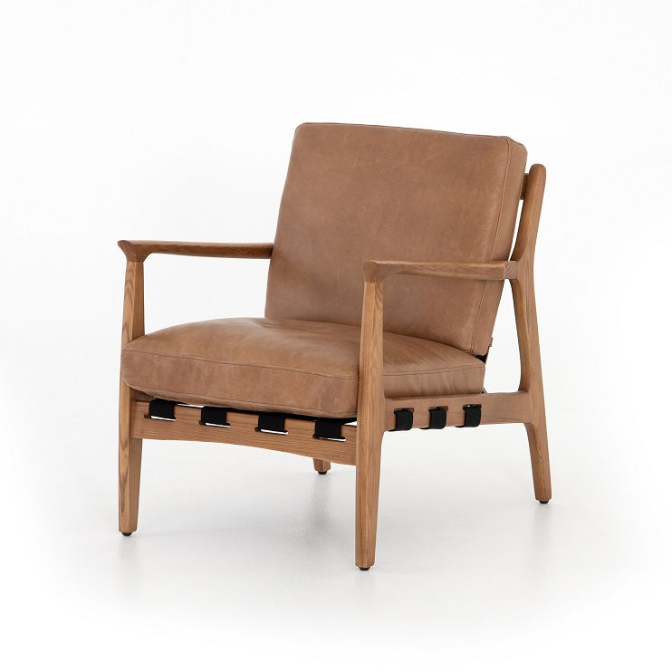 Salvatore 28" Top Grain Leather Chair - Copper + Ash - Classic Carolina Home