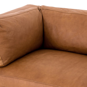 Beckman 94" Top Grain Leather Sofa - Camel - Classic Carolina Home