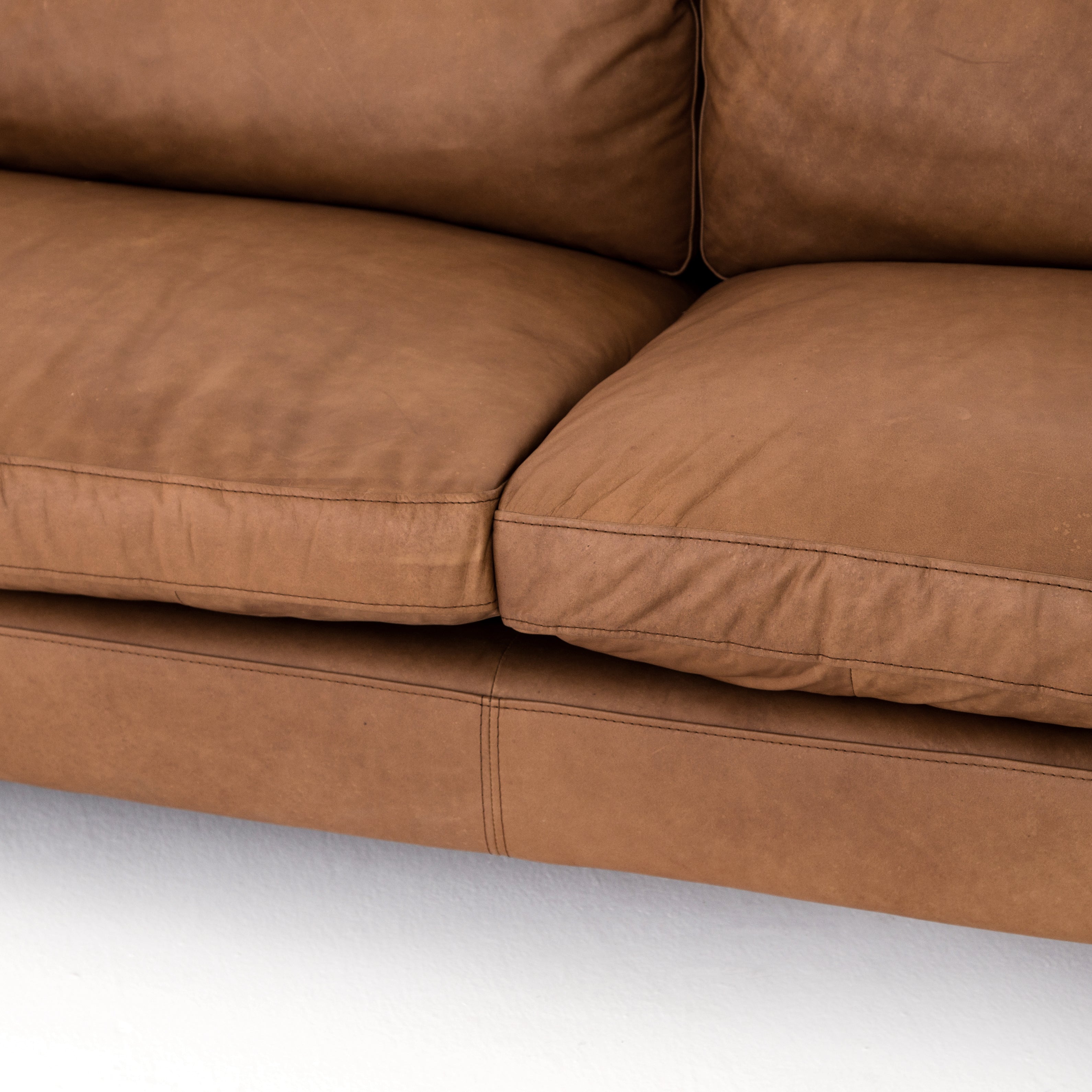 Beckman 94" Top Grain Leather Sofa - Camel - Classic Carolina Home