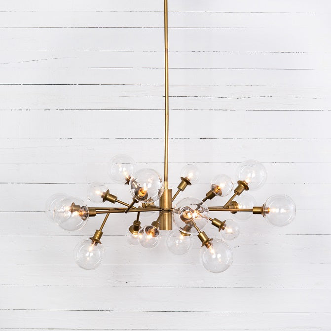 Pelham 47" Chandelier - Matte Brass - Classic Carolina Home
