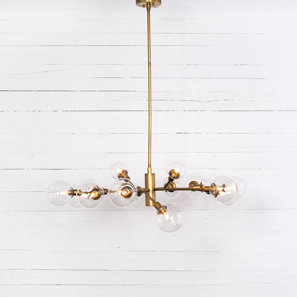 Pelham 47" Chandelier - Matte Brass - Classic Carolina Home