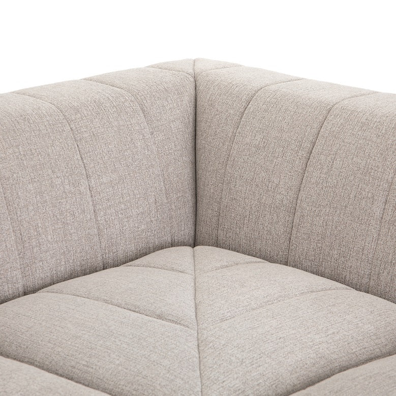 Lindsay 157" Channeled Section w/Left Arm Facing Chaise - Sandstone - Classic Carolina Home