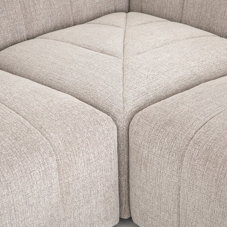 Lindsay 157" Channeled Section w/Left Arm Facing Chaise - Sandstone - Classic Carolina Home