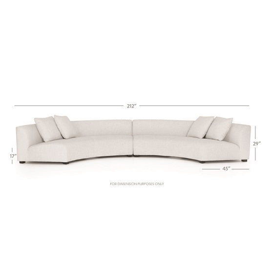 Rhonda 176" Curved Bench Seat Sectional - Natural - Classic Carolina Home