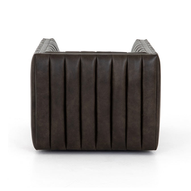 Augustus 32" Top Grain Swivel Chair - Wolf - Classic Carolina Home