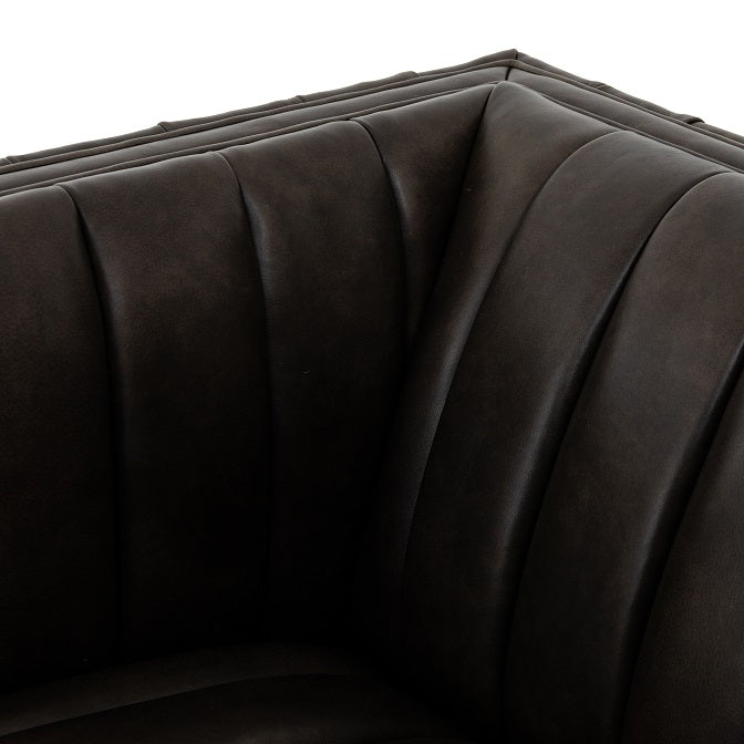 Augustus 32" Top Grain Swivel Chair - Wolf - Classic Carolina Home