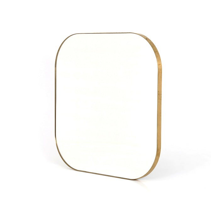Bellvue 47" Square Mirror - Polished Brass - Classic Carolina Home