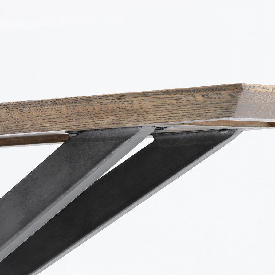 Spenzia 65" Oak + Iron Console Table - Brass - Classic Carolina Home