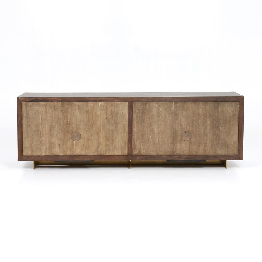 Modena 91" Walnut + Brass Sideboard - Classic Carolina Home