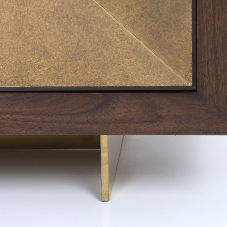Modena 91" Walnut + Brass Sideboard - Classic Carolina Home