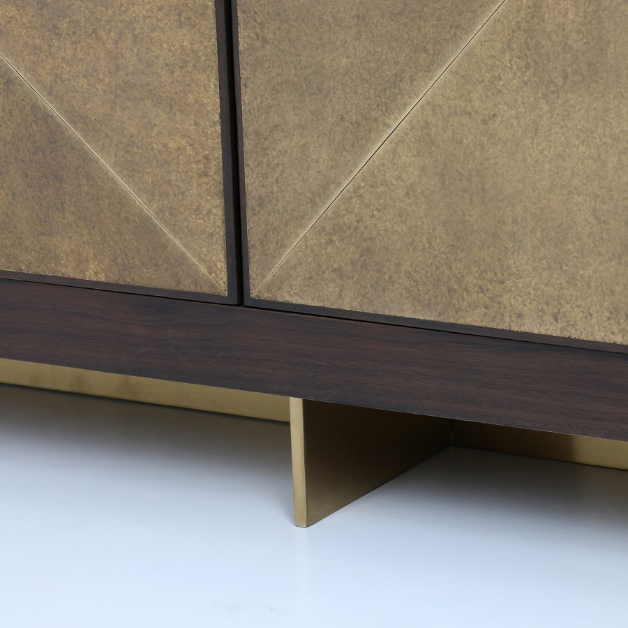 Modena 91" Walnut + Brass Sideboard - Classic Carolina Home