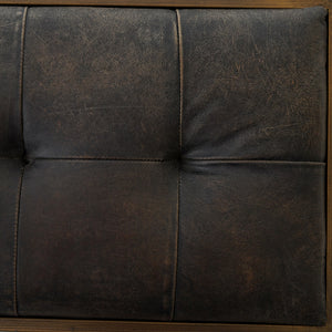 Ashford 43" Top Grain Leather + Iron Bench - Ebony - Classic Carolina Home