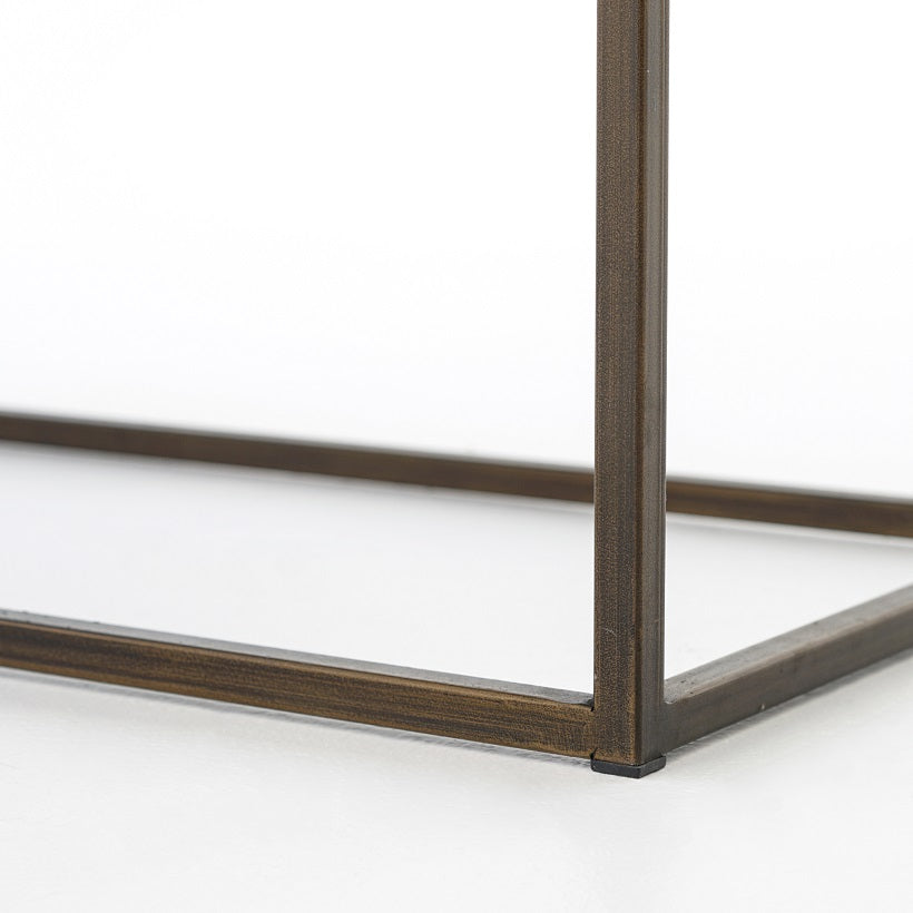 Ashford 43" Top Grain Leather + Iron Bench - Ebony - Classic Carolina Home