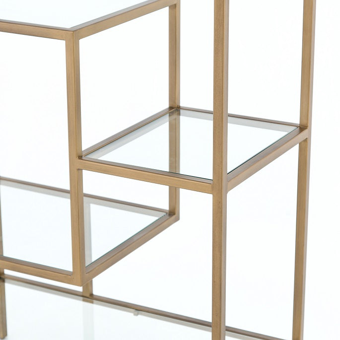 Halton 32" Iron + Glass Bookcase - Classic Carolina Home