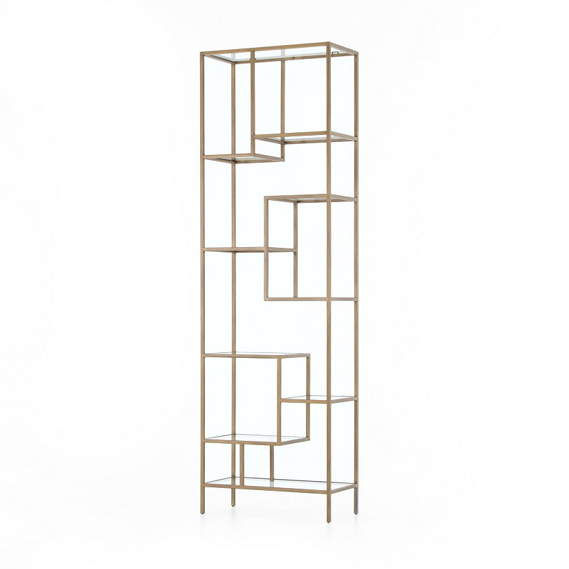 Halton 32" Iron + Glass Bookcase - Classic Carolina Home