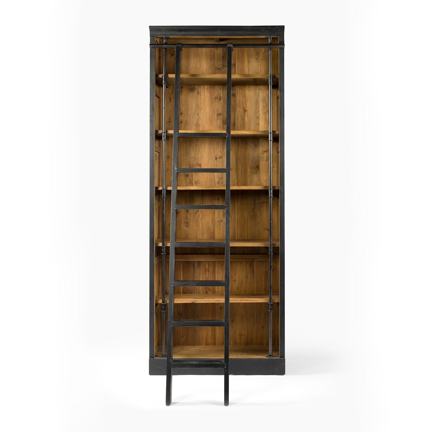 Ivan 39" Bookcase w/Ladder - Antique Black - Classic Carolina Home