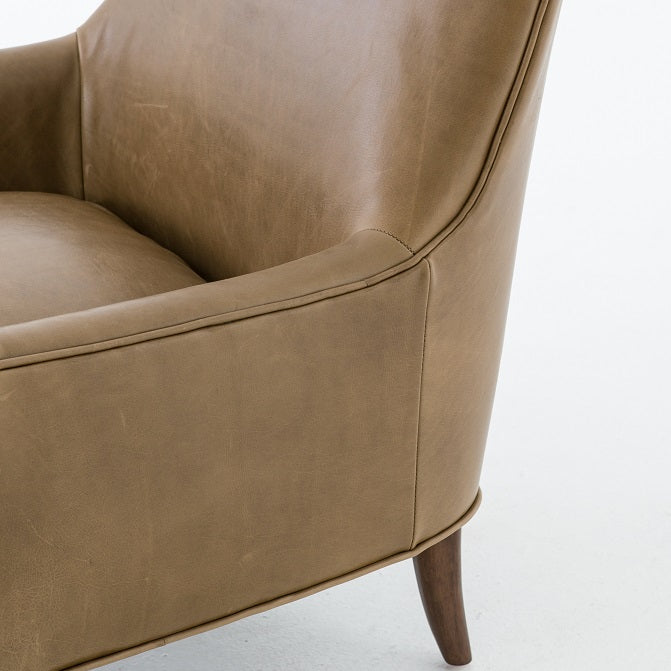Davos 31" Top Grain Leather Chair - Taupe - Classic Carolina Home