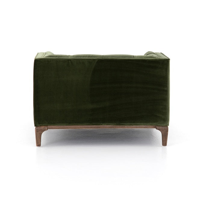 Dillon 62" Velvet Chaise - Olive - Classic Carolina Home