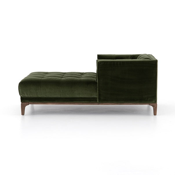 Dillon 62" Velvet Chaise - Olive - Classic Carolina Home