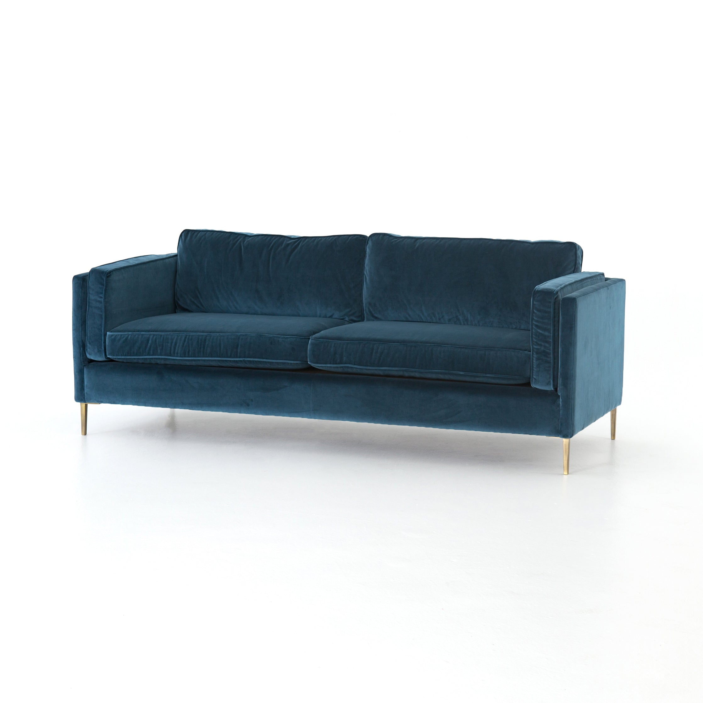 Emerson 84" 2 Cushion Sofa - Velvet Navy - Classic Carolina Home