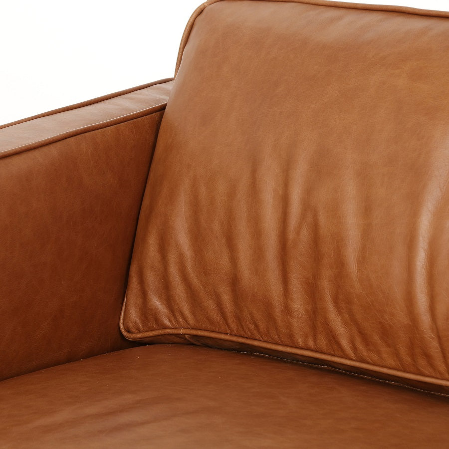 Emerson 84" Top Grain Leather Sofa - Butterscotch - Classic Carolina Home