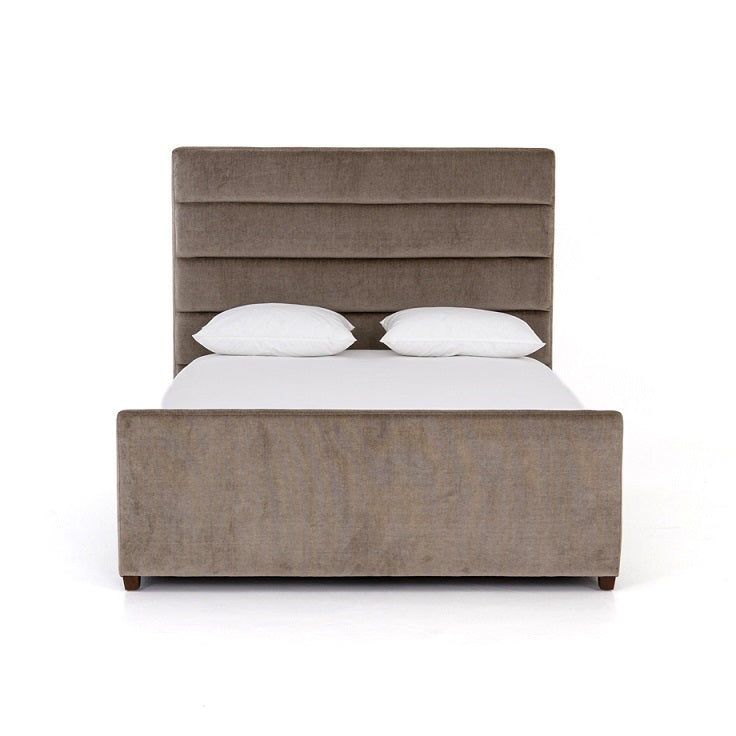 Darlington Upholstered Bed - Sage Velvet - Classic Carolina Home