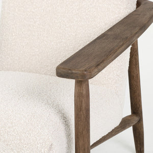 Barnett 29" Top Grain Leather Chair - Cream - Classic Carolina Home