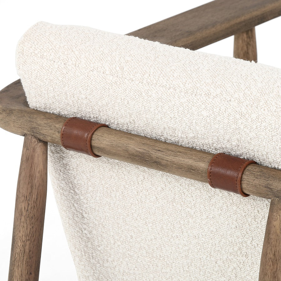 Barnett 29" Top Grain Leather Chair - Cream - Classic Carolina Home