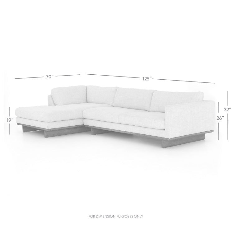Tate 125" Sectional w/Chaise - Taupe - Classic Carolina Home