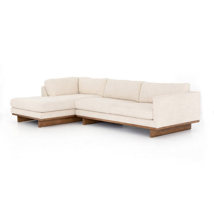 Tate 125" Sectional w/Chaise - Taupe - Classic Carolina Home