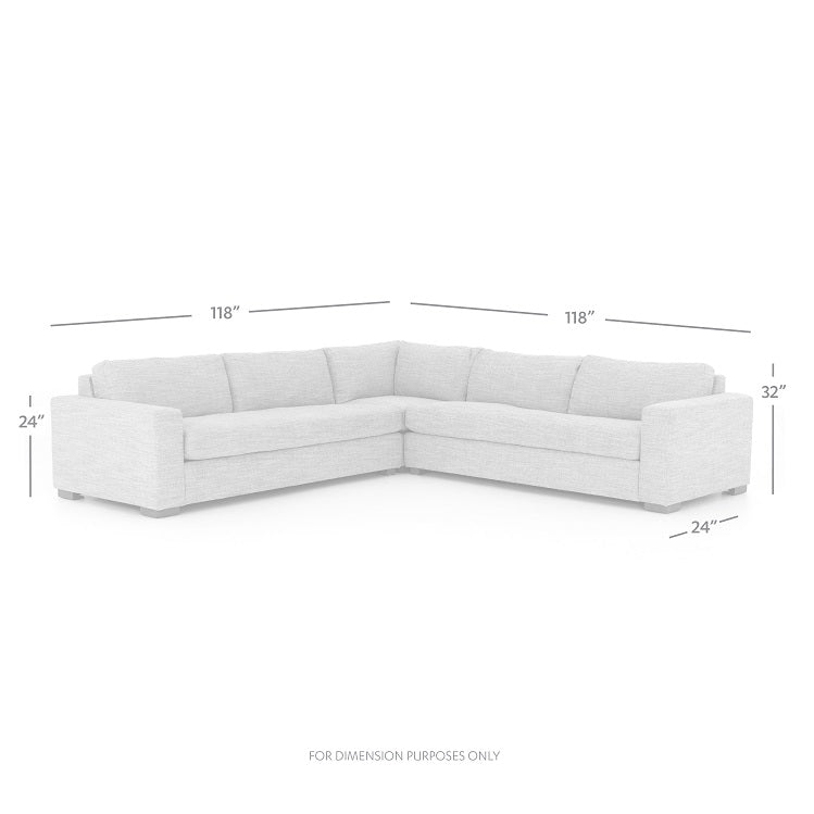 Manassas 118" Bench Seat Sectional - Quick Sand - Classic Carolina Home