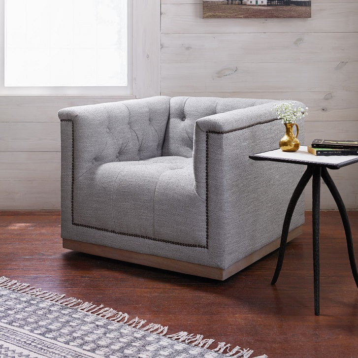 Maxine 34" Swivel Chair - Estate Grey - Classic Carolina Home