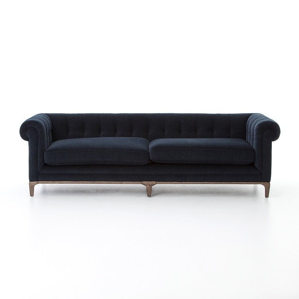 Griffin 95" Tufted 2 Cushion Sofa - Navy - Classic Carolina Home