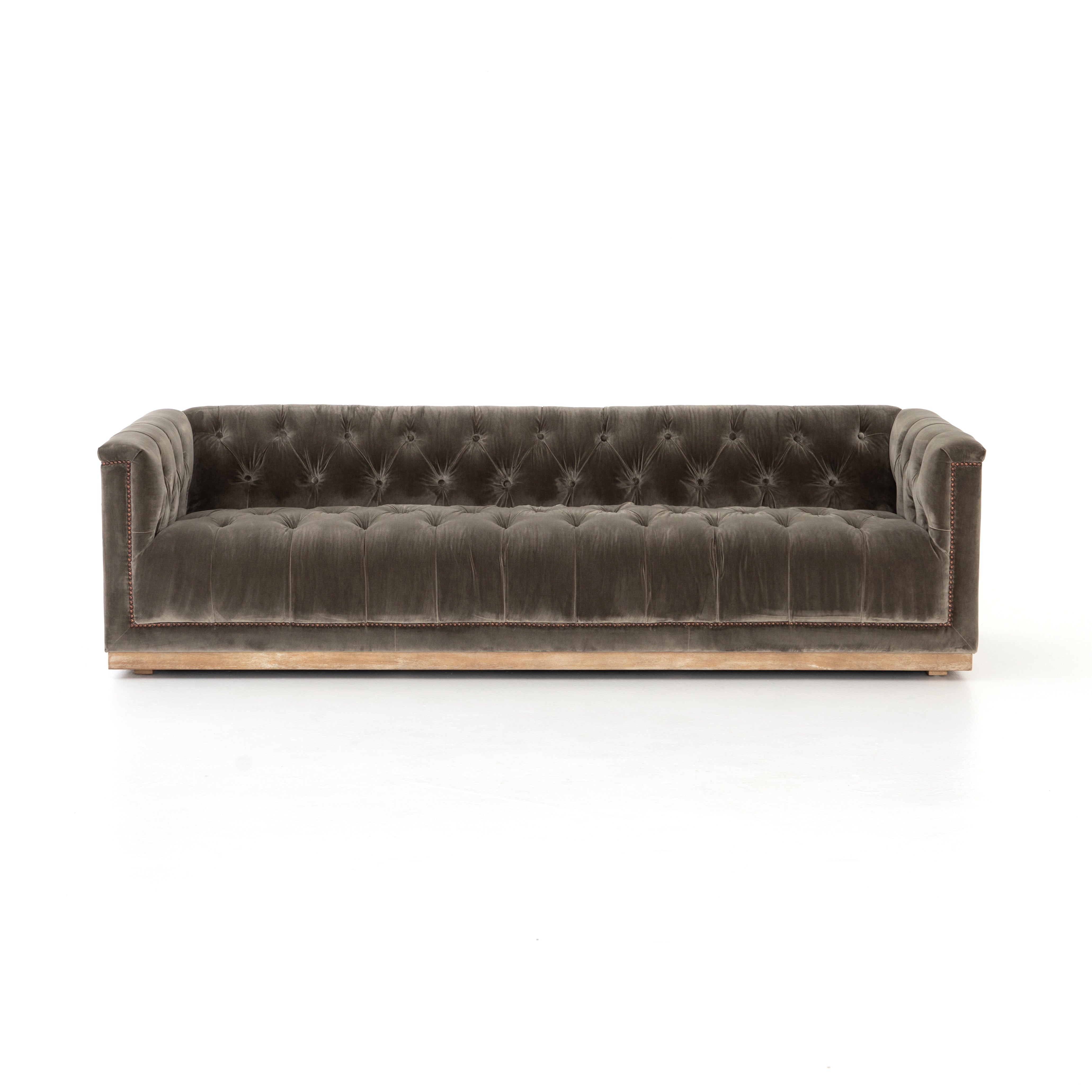 Maxine 95" Tufted Bench Seat Sofa - Birch - Classic Carolina Home