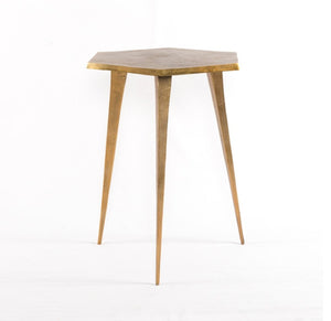 Cleo 16" End Table - Raw Brass