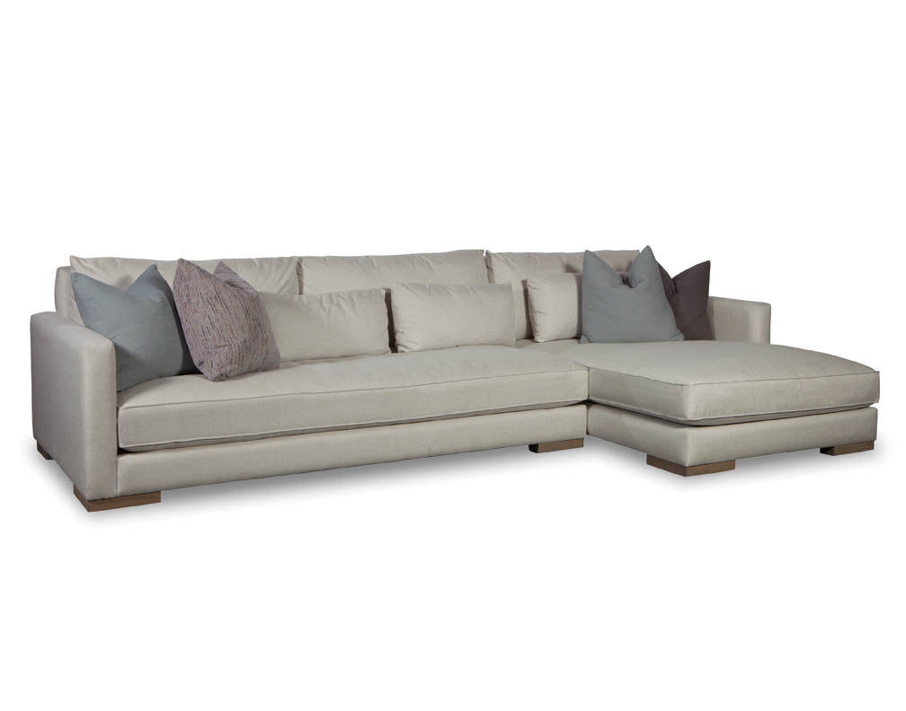 Glenda Quick Ship 130" Sofa + Right Arm Chaise