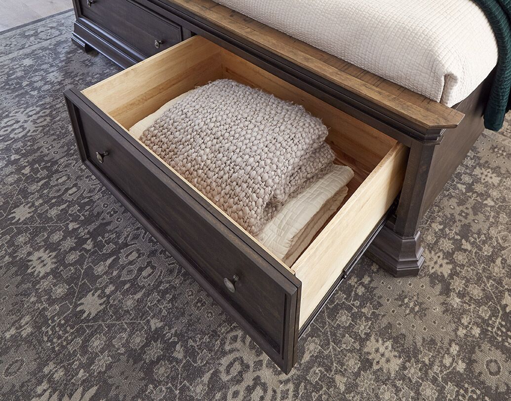 Lewis Mahogany King 2 Drawer Storage Bed - Cocoa - Classic Carolina Home